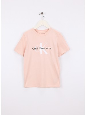 Calvin Klein Turuncu Kız Çocuk Baskılı T-Shirt IU0IU00676TGI