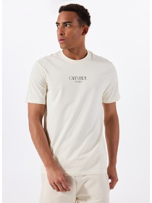 Only & Sons O Yaka Baskılı Kırık Beyaz Erkek T-Shirt Onsfaruk Reg Ss Tee Cs