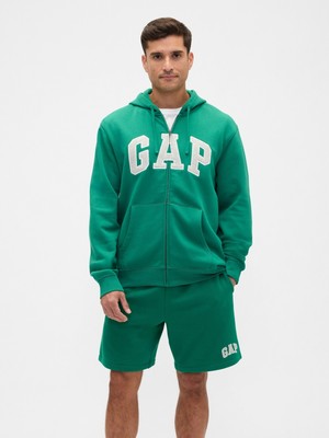 Gap Erkek Açık Yeşil Gap Logo Relaxed Fleece Fermuarlı Sweatshirt