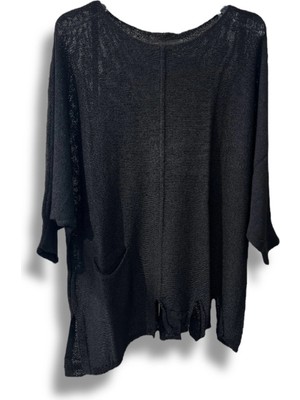 Kadın Oversize Merserize Triko Bluz | Salaş Tunik | 38-52 Beden Uyumlu