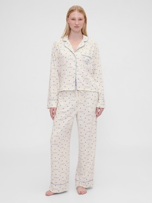 Gap Kadın Kırık Beyaz Gap × Summer Fridays Relaxed Flannel Dotted Pijama Altı