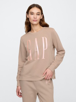 Gap Kadın Açık Kahverengi Gap Logo Relaxed Fleece Sweatshirt