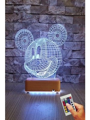 Normadia Sevimli 3D Mickey Mouse LED Gece Lambası, Odanıza Neşe Katacak