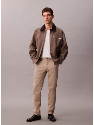 Calvin Klein Kahverengi Erkek Normal Desensiz Pantolon LV040EM633RAK_SLIM Cotton Stretch C