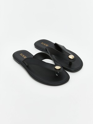 Lc Waikiki Yeni Sezon Deri Görünümlü Kadın Parmak Arası Terlik