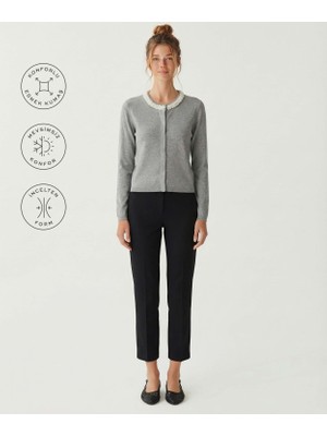 Yargıcı Düz Yüksek Bel Pantolon