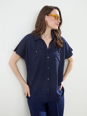 Lc Waikiki Yeni Sezon Keten Karışımlı Kadın Gömlek