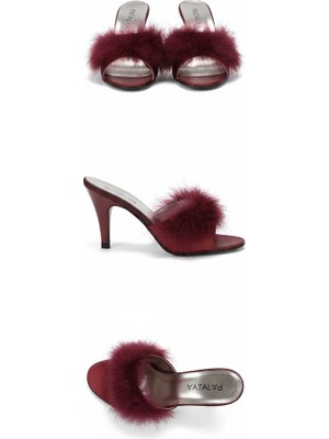 Ceyyiz Patalya Bordo Kaztüyü Kadın Terlik 630