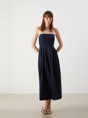 Lc Waikiki Yeni Sezon Straplez Yaka Poplin Elbise