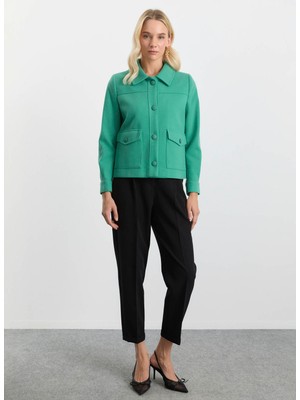 Selen Standart Yeşil Kadın Ceket 25KSL1530