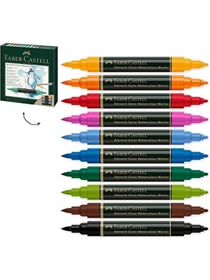 Skygo Dürer Markör Seti, 10’lu, Çift Uçlu, Suda Çözünebilir Mürekkep, Parlak ve Kalıcı Renkler