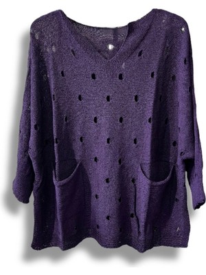 Kadın Merserize Oversize Triko Bluz – Standart Beden (38-48 Uyumlu) – Şık ve Rahat Yazlık Kazak