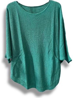 Merserize Triko Oversize Bluz - 38-52 Beden Uyumlu - Salaş Kazak