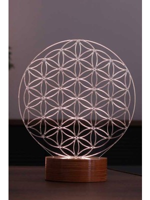 Normadia Renkli LED Masa Lambası, Ahşap Taban, 7 Işık Rengi, Dekoratif Hediye