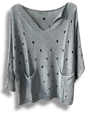 Kadın Merserize Oversize Triko Bluz – Standart Beden (38-48 Uyumlu) – Şık ve Rahat Yazlık Kazak