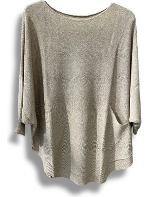 Merserize Triko Oversize Bluz - 38-52 Beden Uyumlu - Salaş Kazak