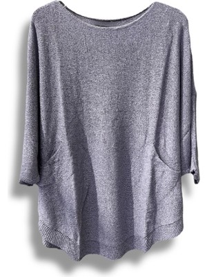 Merserize Triko Oversize Bluz - 38-52 Beden Uyumlu - Salaş Kazak