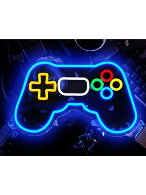 Normadia Neon Tabela, Oyun Konsolu Temalı, 40X30CM, Işıltılı Dekorasyon Parçası