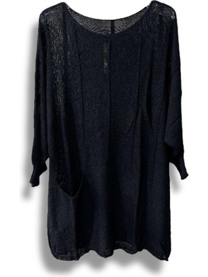 Oversize Merserize Triko Bluz | 38-52 Beden Uyumlu
