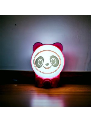 Normadia Sevimli Panda Bebek Odası Gece Lambası Beyaz LED Dekor Aydınlatma