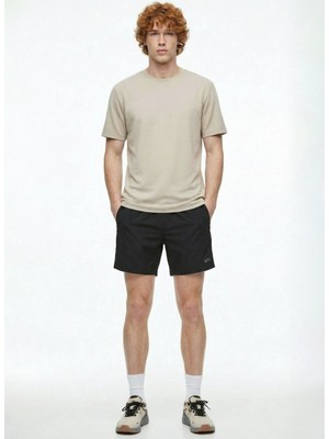 Discovery Expedition D6SM-SHT3701 Siyah Lastikli Bel Relaxed Düz Erkek Şort