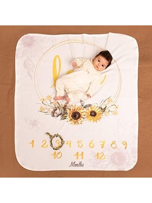 Skygo Sarı Ay Çiçeği Yeni Doğum Hediyesi Fotoğraf Battaniyesi