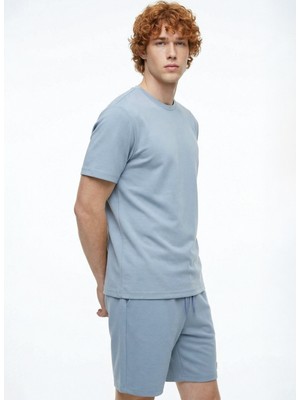 Discovery Expedition D6SM-TST3804 Koyu Mint Bisiklet Yaka Rahat Düz Erkek T-Shirt