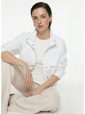 Discovery Expedition D6SL-MNT3534 Beyaz Düz Kadın Mont