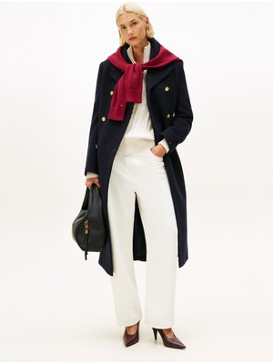 Tommy Hilfiger Beyaz Kadın Rahat Denim Pantolon Dnm Ecru Barrel Rw