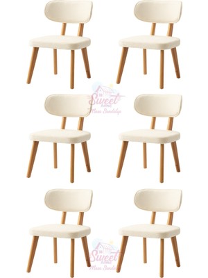 Sweet Home Masa Sandalye Masal Ahşap Gürgen Sandalye  6 Lı Set Cafe,restaurant,mutfak,salon,yemek Odası Sandalyesi