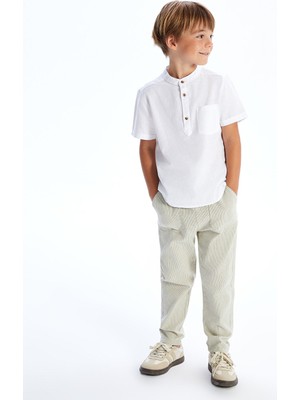 Lc Waikiki Yeni Sezon Beli Lastikli Erkek Çocuk Keten Görünümlü Pantolon