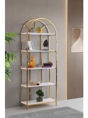 Sweet Home Masa Sandalye Metal Kitaplık 5 Raflı Ev Ofis Rafı Dosya Kitap Rafı