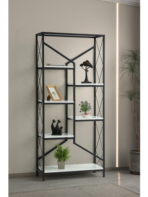 Sweet Home Masa Sandalye Vega Metal Kitaplık 6 Raflı Ev Ofis Rafı Dosya Kitap Rafı