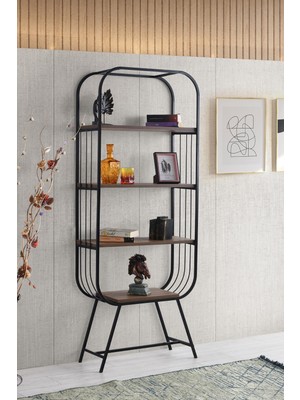 Sweet Home Masa Sandalye Metal Kitaplık 4 Raflı Ev Ofis Rafı Dosya Kitap Rafı