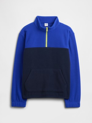 Gap Erkek Çocuk Lacivert Relaxed Yarım Fermuarlı Sweatshirt