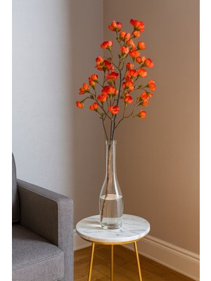 Jasper 1 Adet Yapay Islak Dokulu Bahar Dalı, 85 cm Turuncu Dekoratif Çiçek