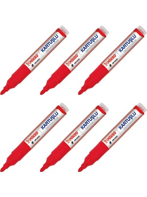 Mikro Kartuşlu Beyaz Tahta Kalemi Kırmızı 6lı 358002