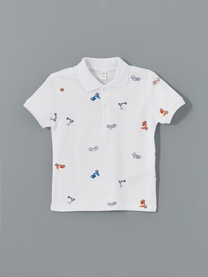 Lc Waikiki Yeni Sezon Polo Yaka Baskılı Erkek Çocuk Tişört