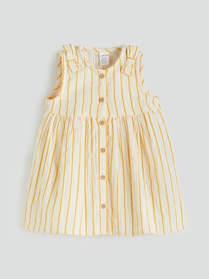 Lc Waikiki Yeni Sezon Çizgili Kız Bebek Müslin Elbise