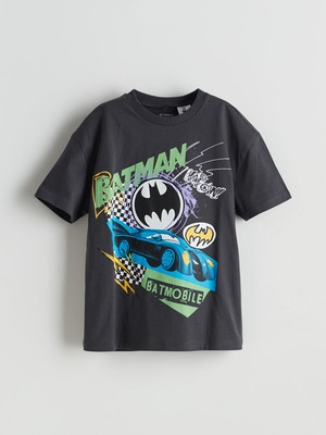 Lc Waikiki Yeni Sezon Bisiklet Yaka Batman Baskılı Erkek Çocuk Tişört