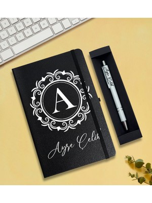 As Gift Kişiye Özel Siyah Defter & Siyah Kalem Hediye Seti