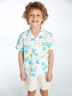 Lc Waikiki Yeni Sezon Desenli Erkek Çocuk Gömlek