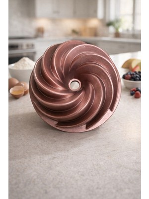 ChefTime Rose Rüzgar Gülü Döküm Granit Kek Kalıbı 26CM