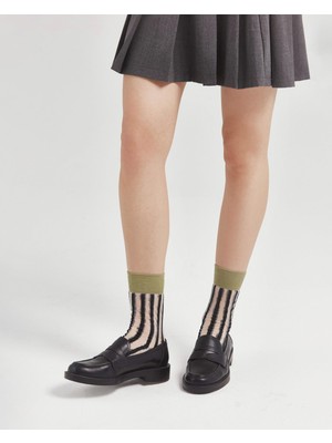 Bolero Kadın Japon Kore Tarzı Transparan Çorap Siyah Çizgili