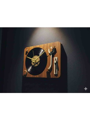 Kaktüs Jack Nostaljik Plak Tasarımlı Ahşap Duvar Saati (47 Cm)