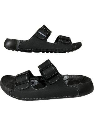 Mulex 50651 Erkek Anatomik Taban Günlük Terlik Şık Tokalı Rahat Tatil Deniz Plaj Terliği