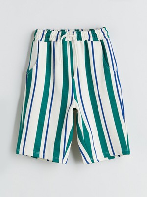 Lc Waikiki Yeni Sezon Beli Lastikli Çizgili Erkek Çocuk Şort