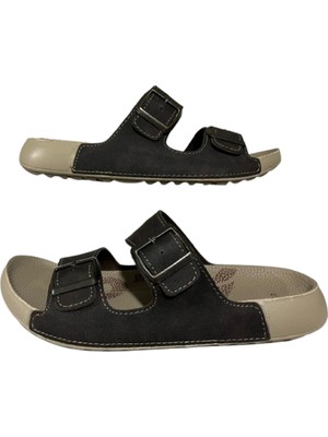 Mulex 50651 Erkek Anatomik Taban Günlük Terlik Şık Tokalı Rahat Tatil Deniz Plaj Terliği