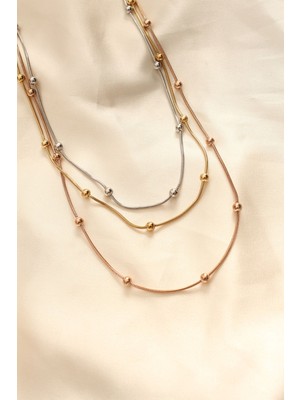 Hkursat 316L Çelik Karışık Renkli Topçuk Tasarımlı Çoklu Kolye