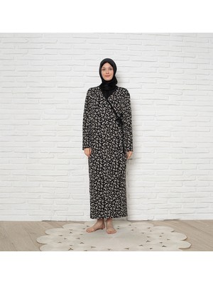 Madame Clara Yandan Bağlamalı Kadın Mevsimlik Namaz Elbisesi, Terletmeyen Namaz Kıyafeti, Dökümlü Ferace